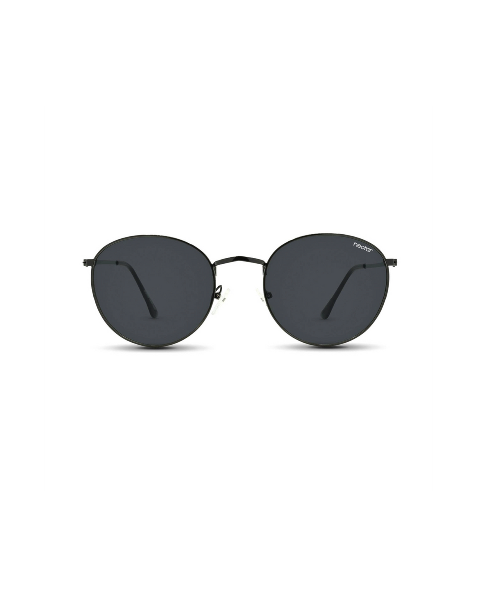 Greenwich Sunglasses Black Metal Frame Black Lens F + L Boutique