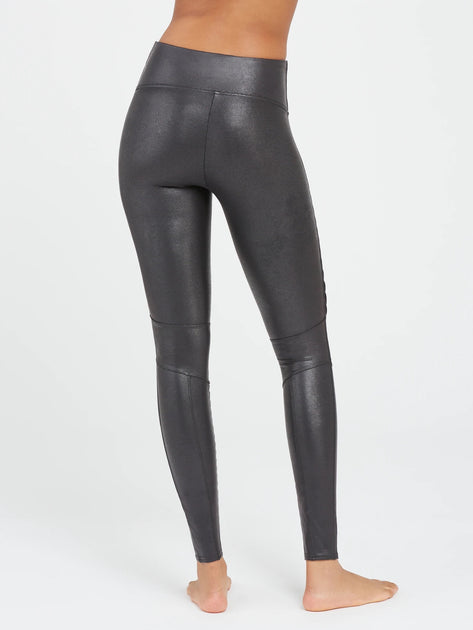SPANX, Pants & Jumpsuits, Spanx Look At Me Now Seamless Leggings Leopard  Print Medium Animal Black Gray