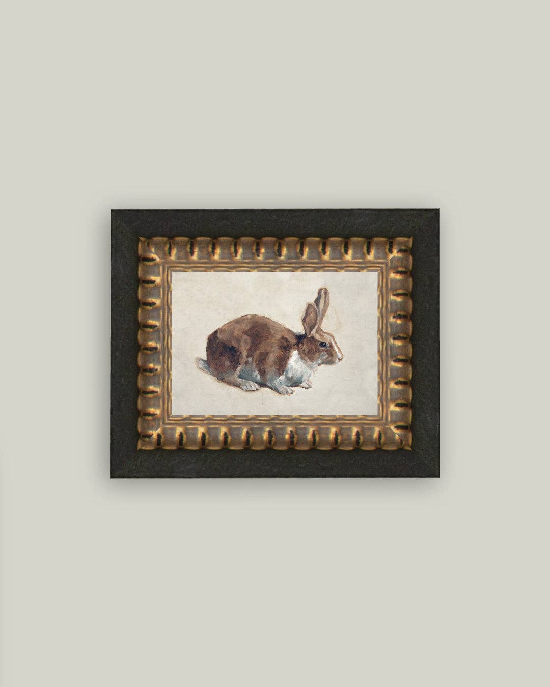 Rabbit Framed Antique Art - 7x5