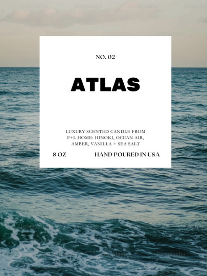 No. 02 Atlas 8oz Soy Luxury Candle from F+L Home