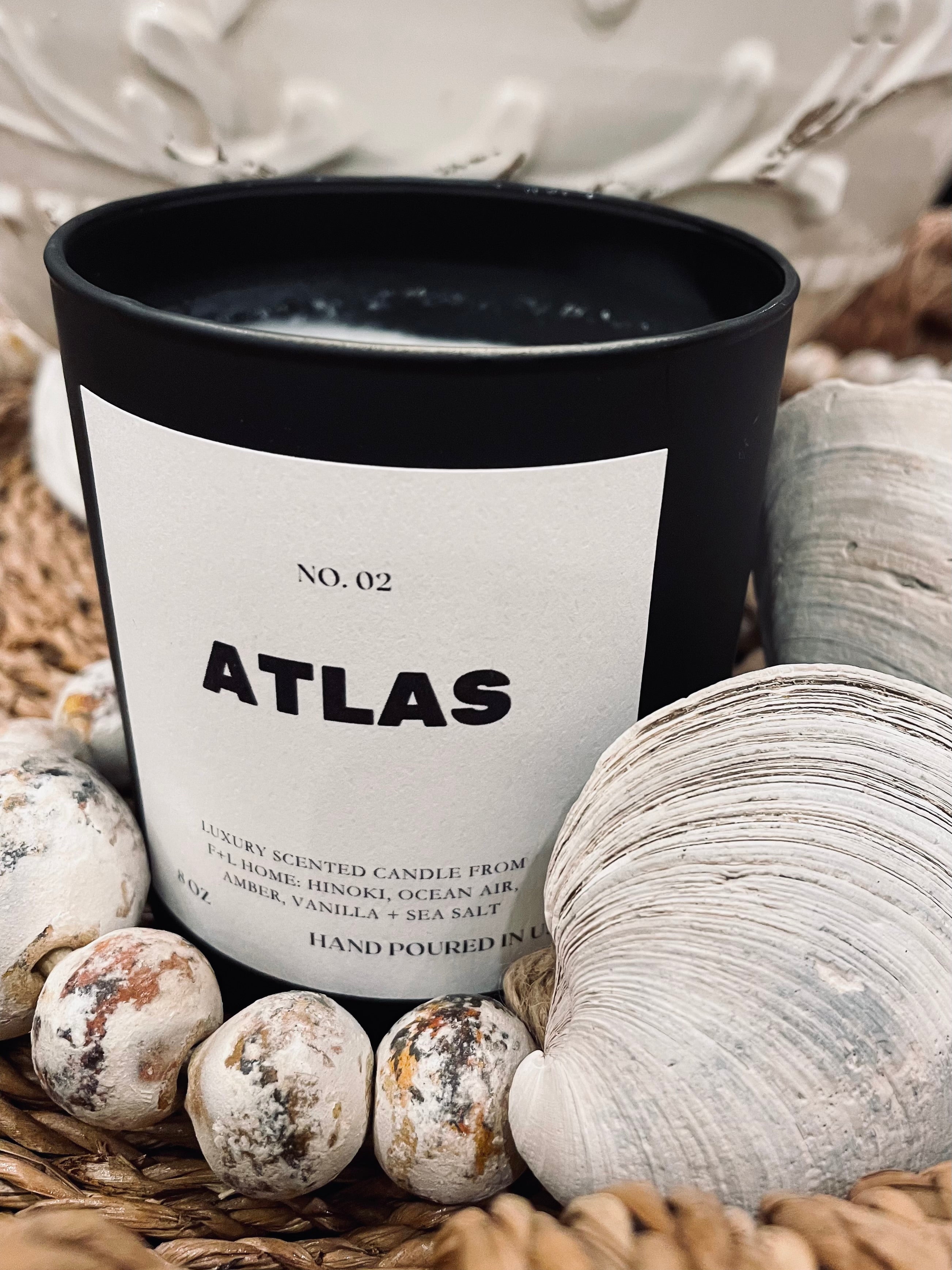 No. 02 Atlas 8oz Soy Luxury Candle from F+L Home