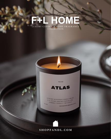 No. 02 Atlas 8oz Soy Luxury Candle from F+L Home
