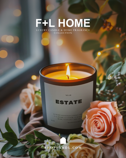 No. 01 Estate 8oz Soy Luxury Candle from F+L Home