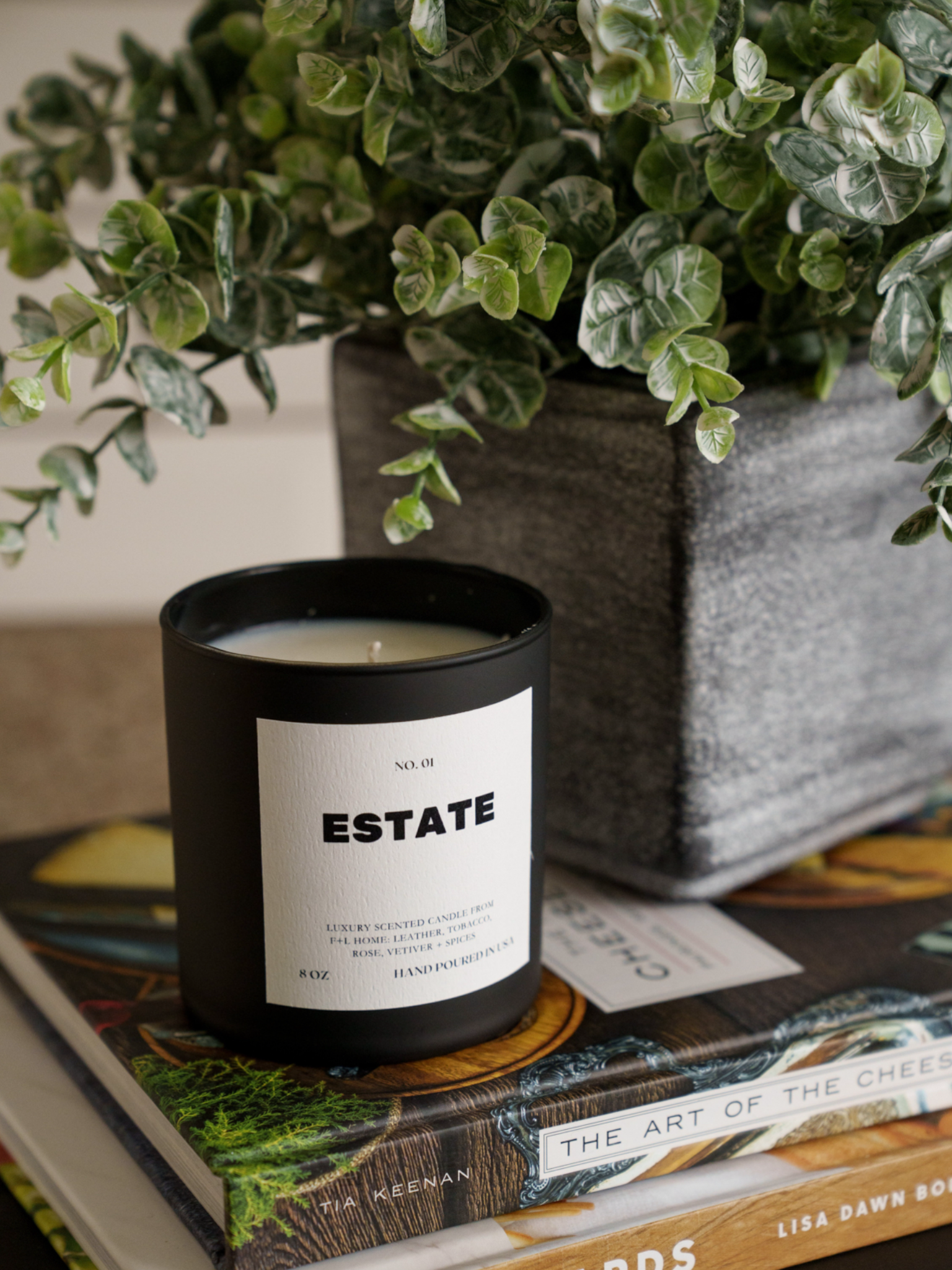 No. 01 Estate 8oz Soy Luxury Candle from F+L Home