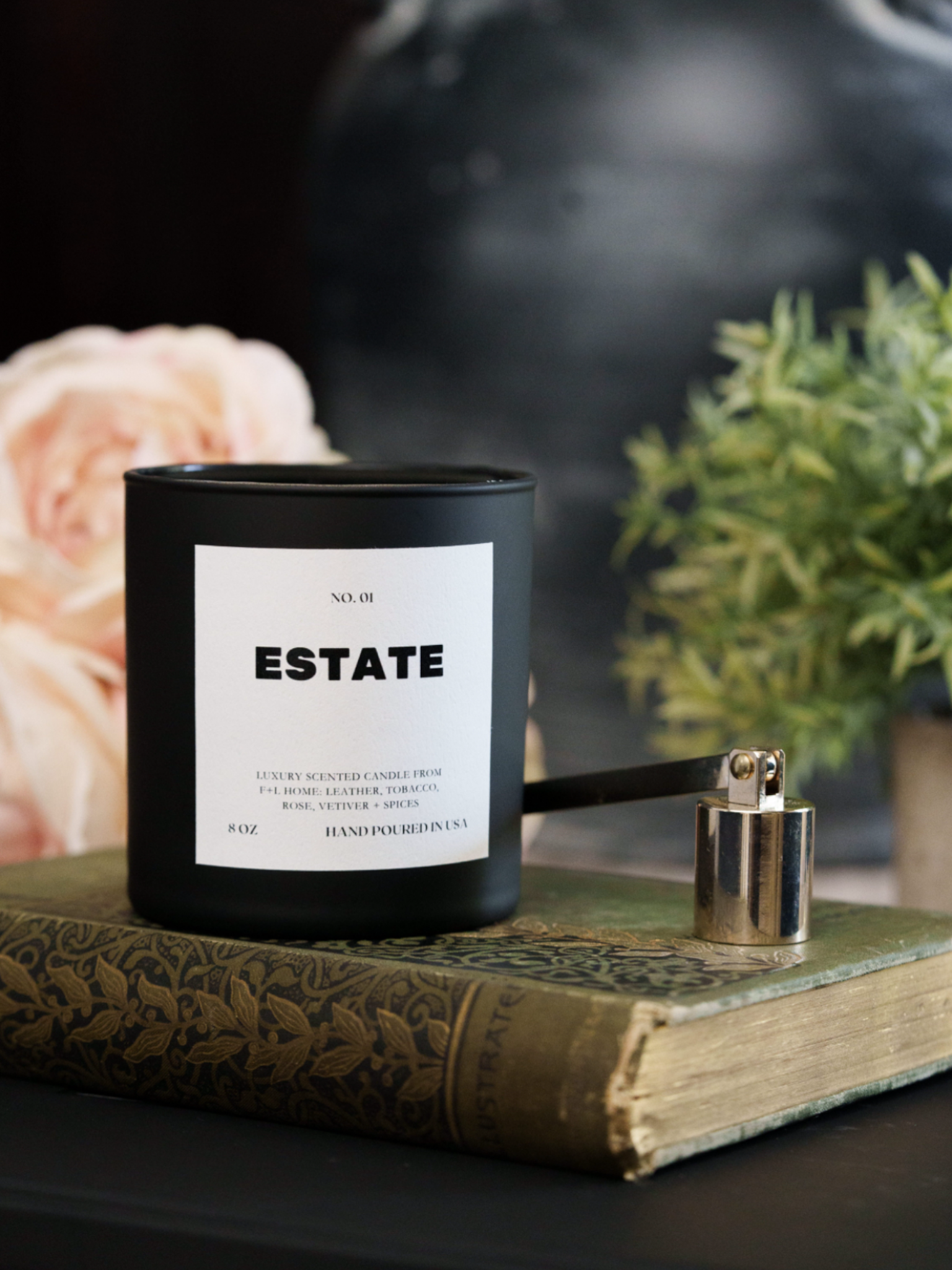 No. 01 Estate 8oz Soy Luxury Candle from F+L Home