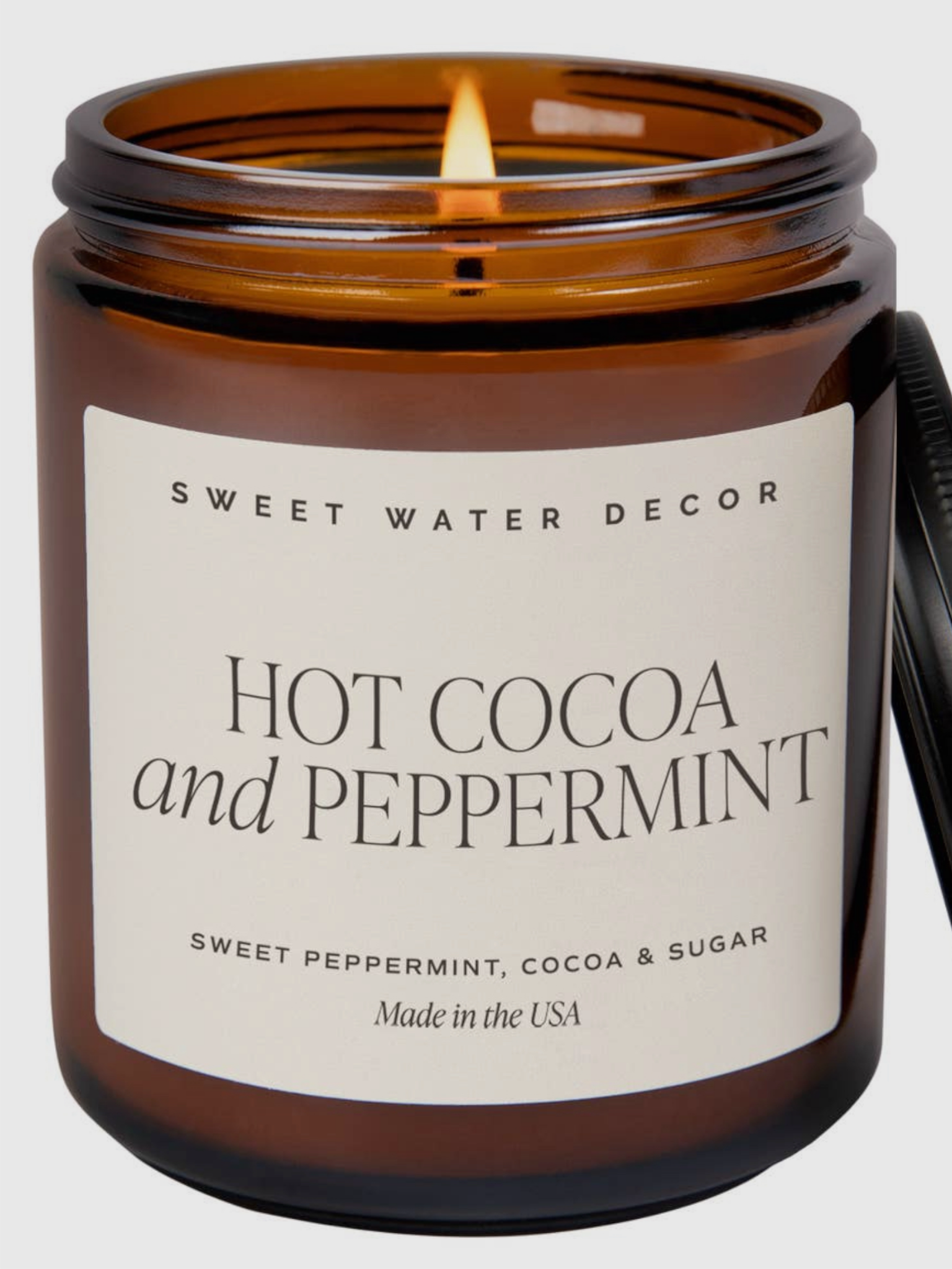 Amber Jar Candle - Hot Cocoa + Peppermint